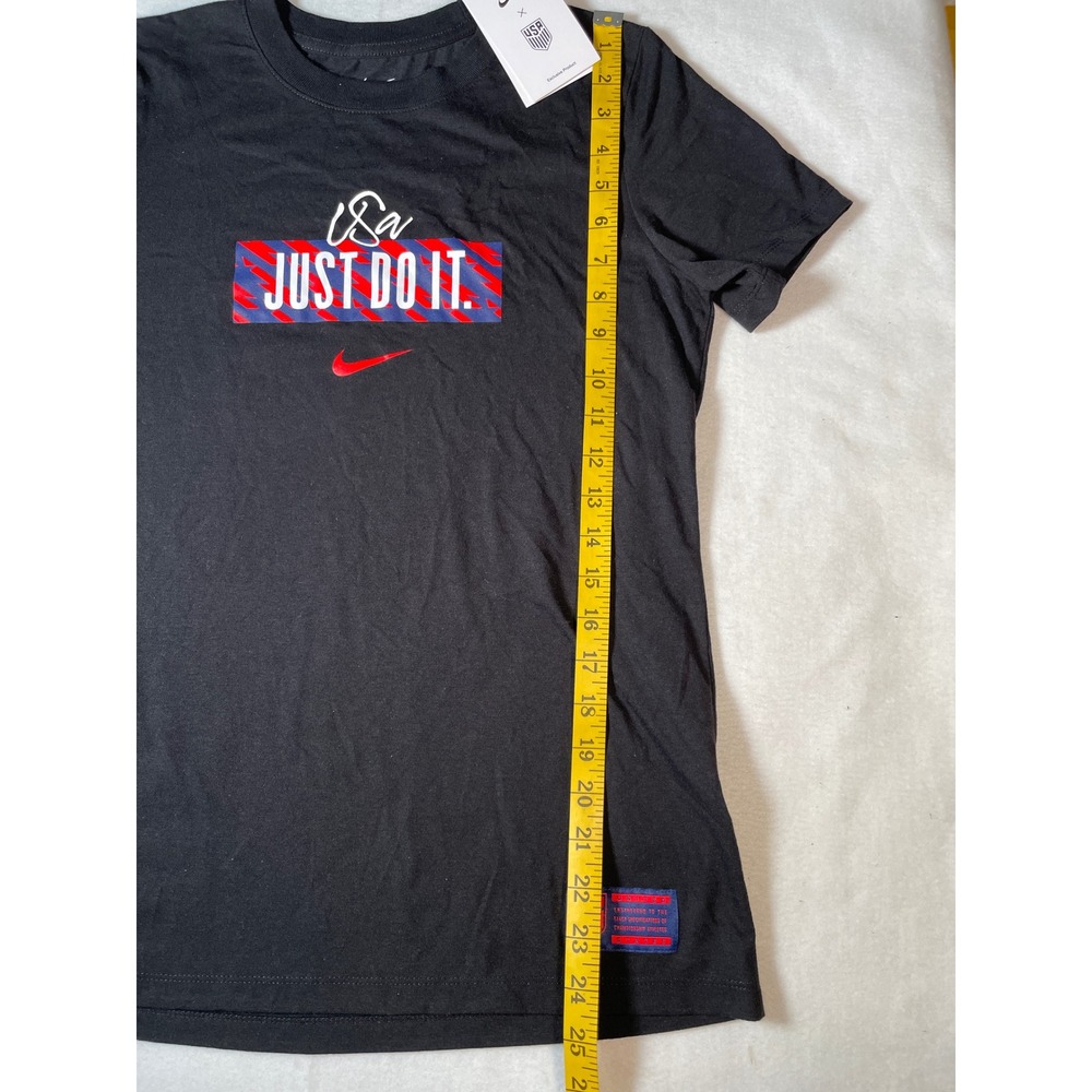 Nike Womens USA Soccer Just Do It T-Shirt Black‎ USWNT FD0978-010 Size Small NEW - Picture 3 of 6